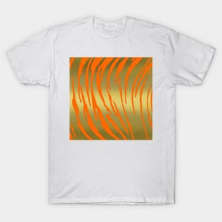 Gold Tiger Stripes Orange T-Shirt